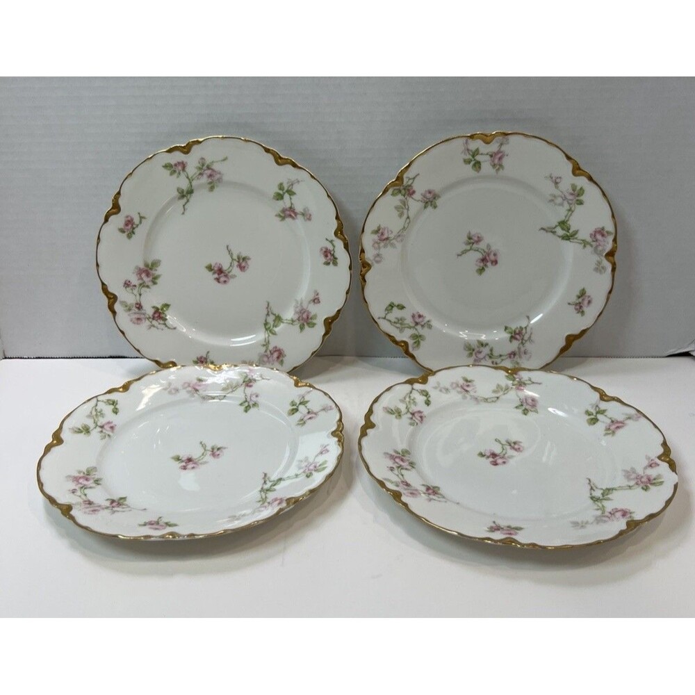 Vintage Antique Haviland Limoges France Salad Plates 7.5” Lot of 4 Schleiger 31